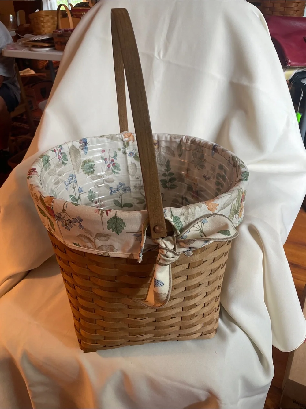 Longaberger 1983 13 Inch Measuring Basket W/ Protector and liner